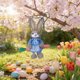 thumbnail image 1 of CaiYueKe Wooden Rabbit Ornament Handmade Forest Style Hanging Decor Home Wall Art Rustic Farmhouse Easter Spring Decoration Gift for Garden Patio Shelf Tabletop Display, 1 of 8