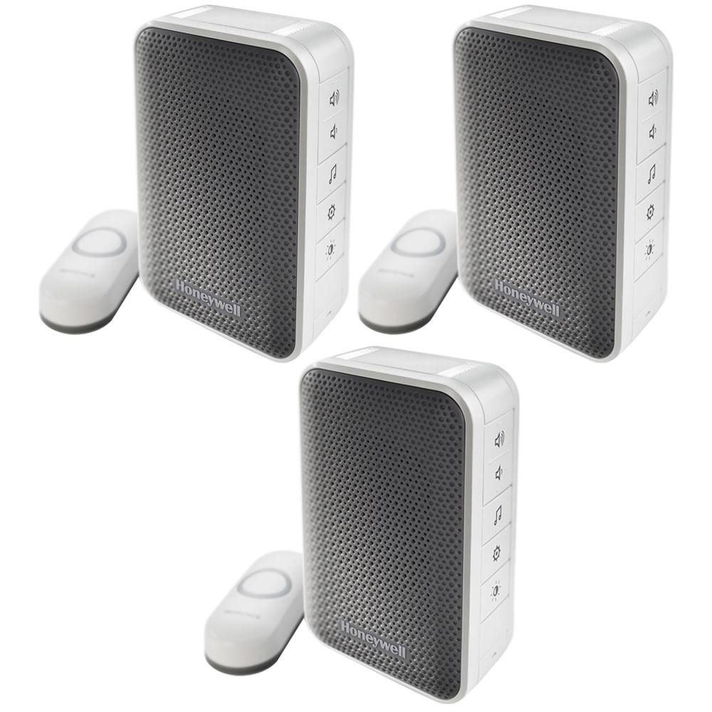 Honeywell Rdwl313a White//Gray Wireless Portable Doorbell With Strobe Light And P