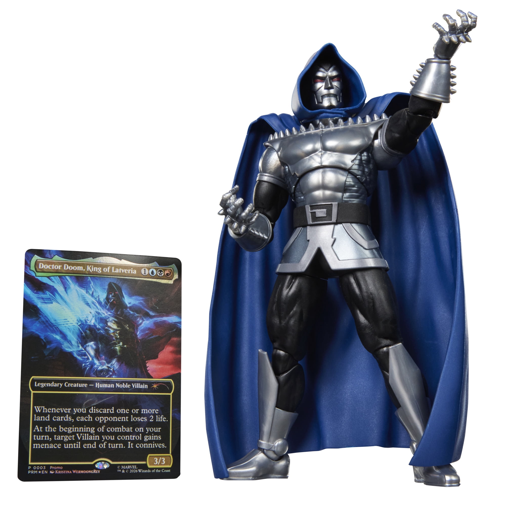 Marvel Legends Series Marvel Super Heroes Magic: The Gathering Doctor Doom 2099, 6" Action Figure plus Exclusive Foil Trading Card