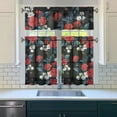 thumbnail image 3 of Kitchen Curtains 36 Inch Short - 3 Panel Set, Vintage Floral Butterfly Bee Botanical Print, Rod Pocket Window Curtain for Farmhouse, Modern Rustic, Spring Summer Decor, Easy Wash, 3 of 6