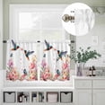 thumbnail image 5 of Kitchen Window Curtains Valance and Tier Set, Spring Hummingbird Blossom Flower Rod Pocket Tier Curtain Valance Set, Rustic Pastoral Style Light Filtering Cafe Curtains for Bedroom Living Room, 5 of 9