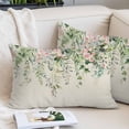 thumbnail image 2 of Sage Green Eucalyptus Leaves Throw Pillow Covers, Weeping Floral Summer Botanical Soft Breathable Pillow Cases with Invisible Zipper, King Size Pillowcases for Couch Bed Sofa Chair 20x36 Inches, 2 of 9