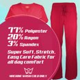 thumbnail image 3 of Natural Uniforms Women's Ultra Soft Stretch Drop-Neck 2 Pocket Scrub Top and Pants 82009200N (Red, X-Small), 3 of 7