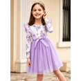 thumbnail image 4 of Lanbubble Girls Floral Tutu Dress Long Sleeve Tulle Princess Party Dress 3-4 Years, 4 of 9