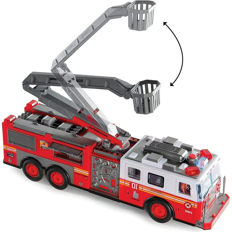 Prextex 14-inch RC Fire Engine Truck with Ladder, Lights, and Sirens - Best  Toy Gift for Boys, Kids' Play Vehicles
