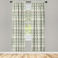 thumbnail image 3 of Ambesonne Chevron Curtains, Vintage Zigzag Lines, Pair of 28"x95", Almond Green Brown Cream, 3 of 5