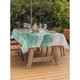 thumbnail image 3 of Outdoor Tablecloth with Umbrella Hole for Patio/Picnic/Party/Camping, Teal Waves Abstract Waterproof Table Cloth Rectangle Table Cover Washable, Boho Summer Beach Coastal Ocean Beach (54"x 80"), 3 of 9