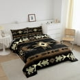 thumbnail image 3 of Erosebridal Boho Bohemian Bedding King Comforter Set,Black Brown Bedding Sets King with Comforter,Microfiber Reversible Comforter Sets King Size,Aztec Decor,3pcs, 3 of 8
