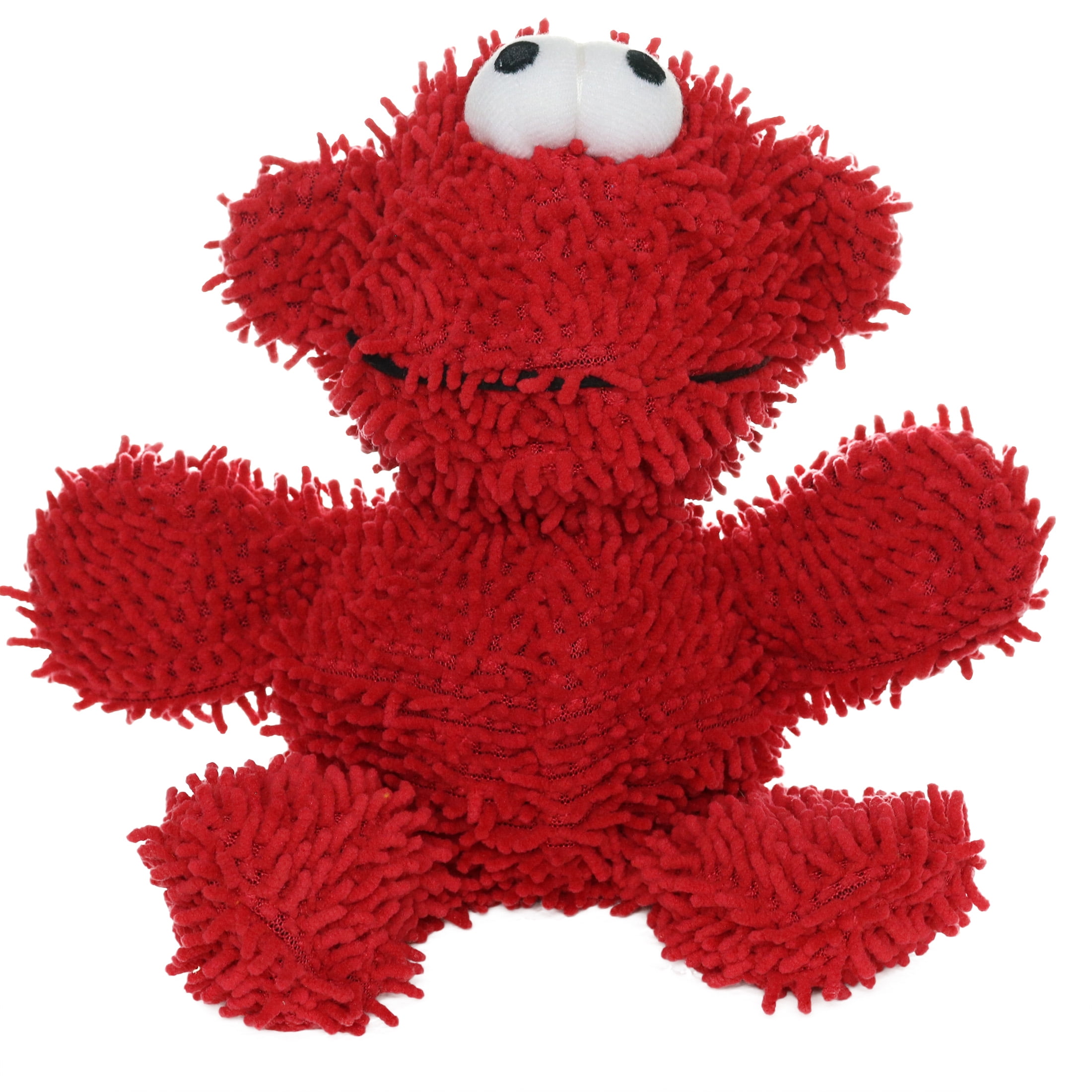 (2 pack) Mighty Microfiber Ball Medium Monster Red Durable Plush Squeaky Dog Toy