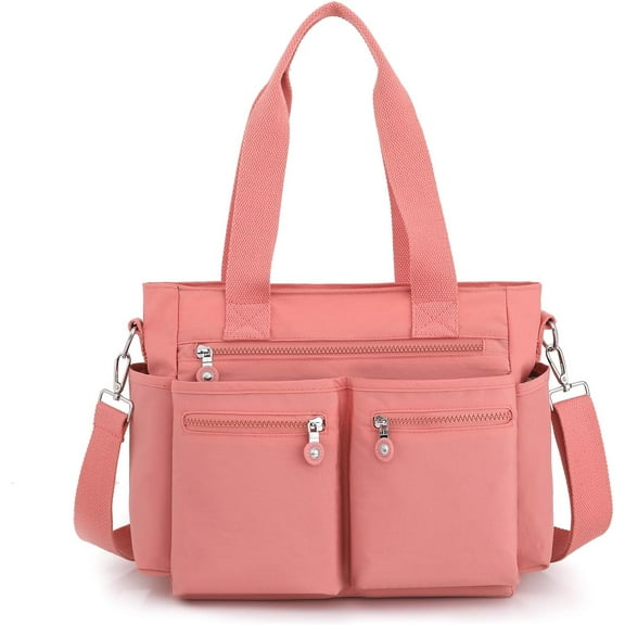 Casual Tote Bag for Women with Multiple Pockets Nylon Crossbody Shoulder Bag Everything Bag Handbag for Work Travel Out