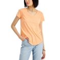 thumbnail image 2 of MSRP $20 Style & Co Women Burnout V-Neck T-Shirt Orange Size Medium, 2 of 5