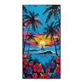 thumbnail image 2 of XYZCANDO Tropical Sunset Hibiscus & Palm Tree Print Car Seat Towel Cover, Sweat-Absorbent Car Cushion Seat Covers Machine Washable Non-Slip for Cars Sedans, 2 of 11