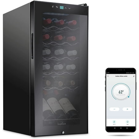 Ivation 18 Bottle Compressor Cooler Refrigerator with Wi-Fi Smart App  Black