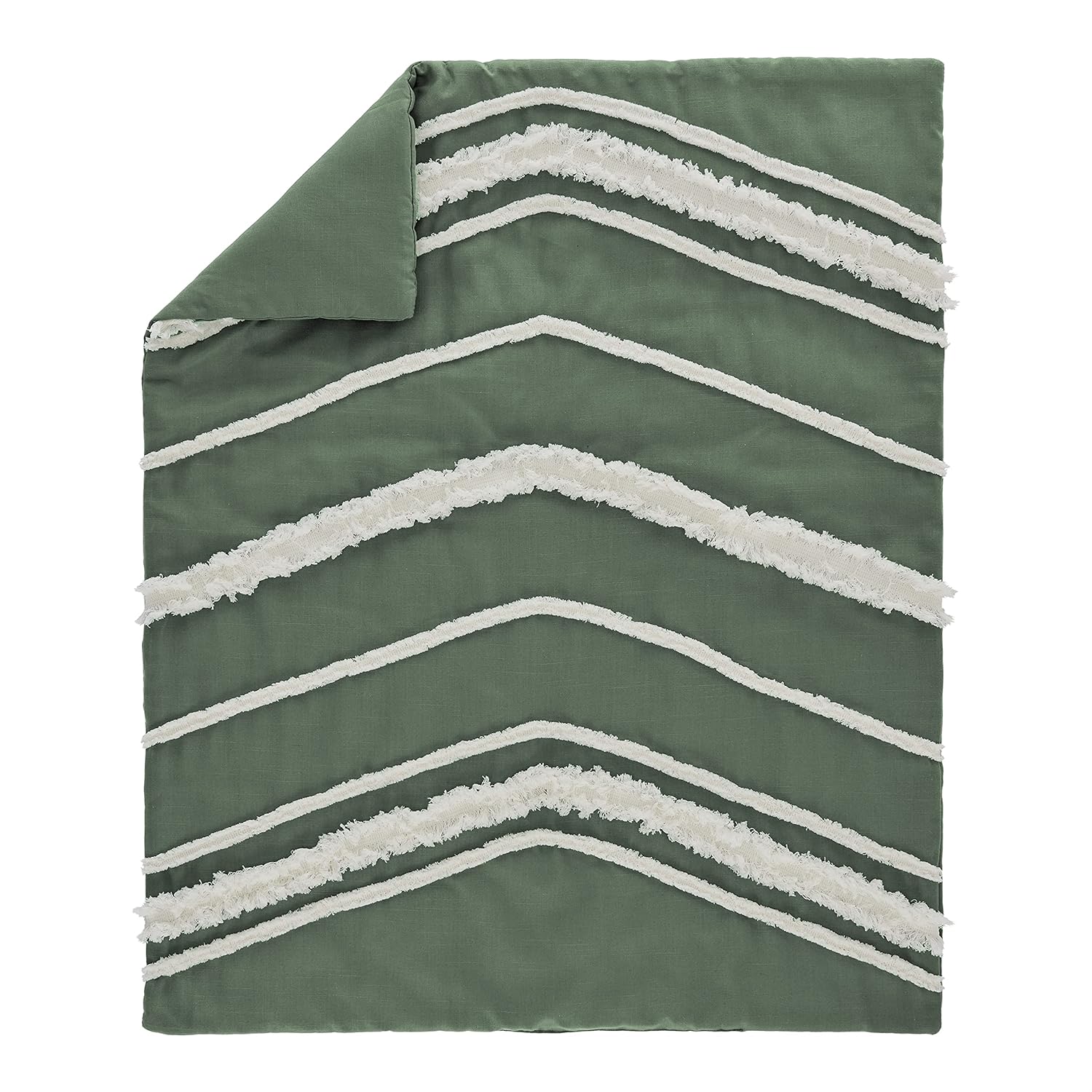 Sweet Jojo Designs Boho Fringe Green and Ivory 4 Piece Crib Bedding Set