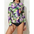 thumbnail image 1 of Charmo Women's Long Sleeve Rash Guard Tie Dye UV Protection Swim Shirt UPF 50, 1 of 6
