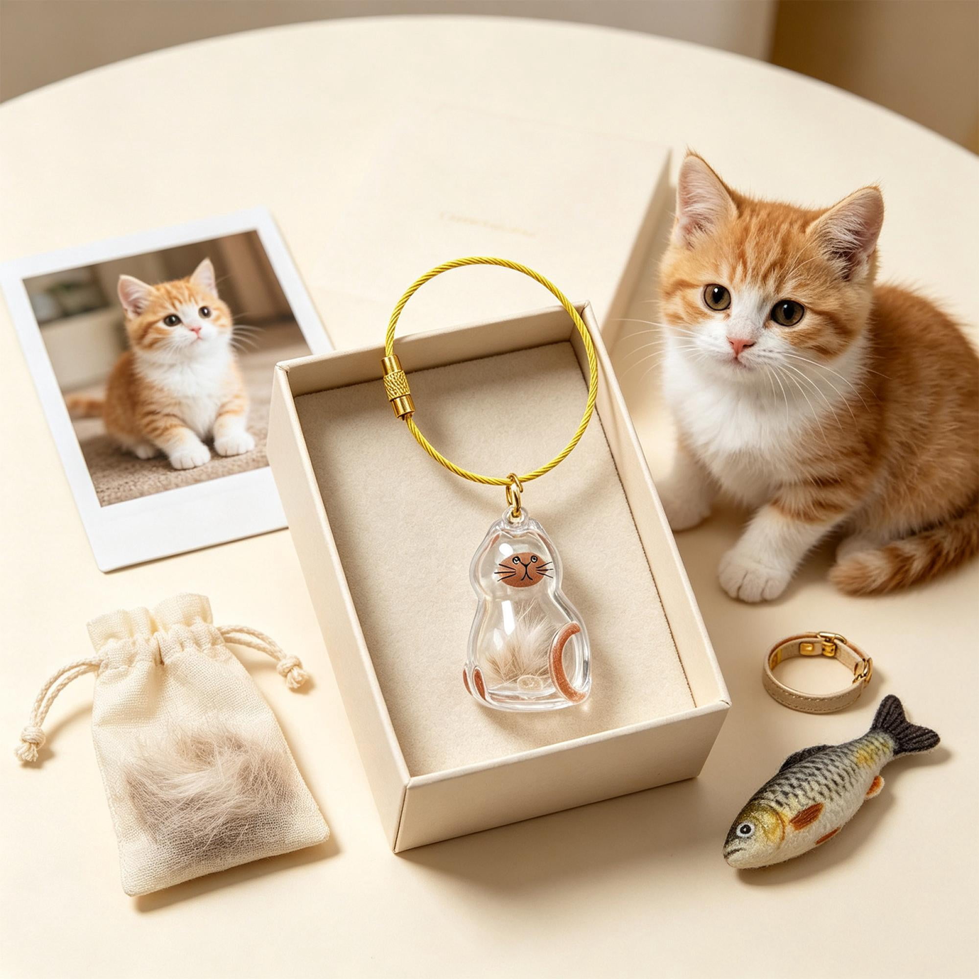 Pet Fur Keepsake Memorial Keychain, Small Acrylic Storage Box Display Pendant for Dogs Cats Hair Whisker Tooth, Portable Remembrance Jewelry, Pet Loss Sympathy Gift for Women Men Pet Lovers