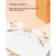 thumbnail image 2 of TERAISE Frameless Reading Glasses For Women With Blue Light Blocking,Fashion Diamond Cutting Rimless Eyeglasses（Gold-150）, 2 of 6