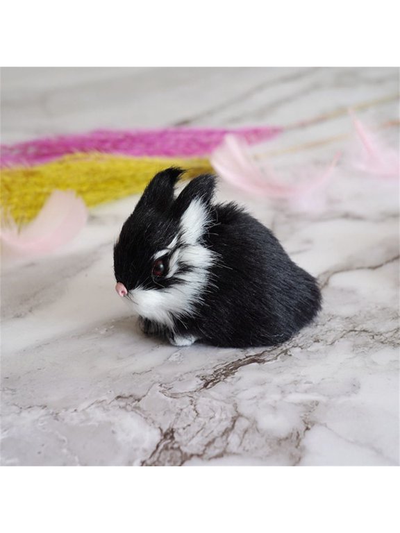 Cute Children's Birthday Gifts Desktop Furnishings Plush Toys Rabbit Model Easter Rabbits Simulation 02
