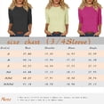thumbnail image 3 of Shirts for Women Dressy Casual Women's Fashion Daily Versatile Casual O-Neck Three Quarter Sleeve Top, 3 of 6