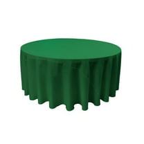LA Linen Polyester Poplin Tablecloth 120-Inches Round, Emerald Green