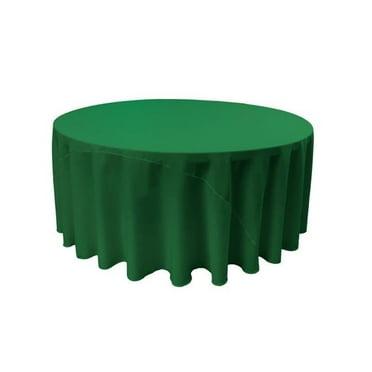 LA Linen Polyester Poplin Tablecloth 120-Inches Round, Emerald Green