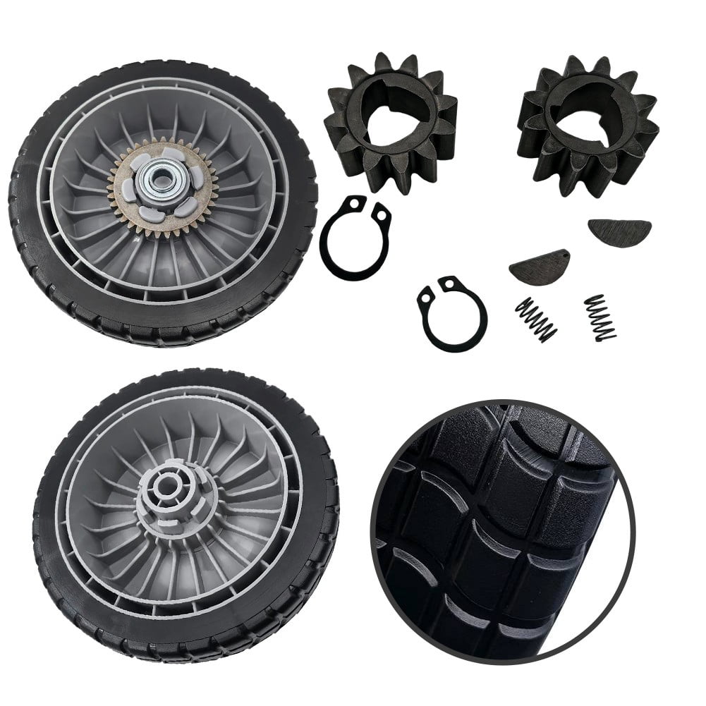 Complete Lawn Mower Wheel Set for Honda HRR216 HRS216 HRT216 Includes Front Rear Wheels Gear and Transmission Parts