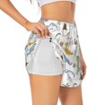 thumbnail image 2 of Bixox Women's Dinosaur pattern 2 in 1 Running Shorts - Lightweight Athletic Workout Gym Yoga Shorts Liner with Pockets - X-Large, 2 of 7