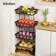 thumbnail image 6 of Fruit Basket Kitchen Pantry Organizers and Storage - 4 Tier Stackable Metal Wire Basket Stand for Fruit Vegetable Snacks Jars Bins Containers Organization, Black, 6 of 14