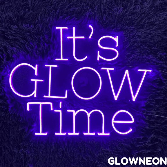 Glowneon It's Glow Time Neon Sign, Beauty Salon Led Sign, Nails Decor