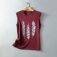 thumbnail image 4 of Womens Tank Tops Summer Sleeveless Shirts Fashion Graphic Feather Printed Tunic Loose Fit Vest Tops Holiday Shirts, 4 of 6