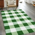 thumbnail image 4 of Green White Buffalo Check 2.7x5 Area Rugs, Farmhouse Plaid Modern Geometric Non-Skid Rubber Backing Large Rectangle Rugs - Living Room Bedroom Home Office, Indoor Floor Mat Carpets Washable Rug, 4 of 9