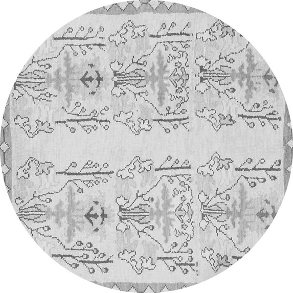 Ahgly Company Indoor Round Abstract Gray Modern Area Rugs, 3' Round