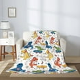 thumbnail image 2 of Disketp Dinosaur Cozy Flannel Fleece Throw Blanket: Has a velvety texture for All Seasons - Perfect for Women, Men, & Kids"80"x60", 2 of 6