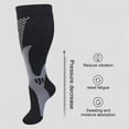 thumbnail image 5 of Plus Size Compression Socks for Women & Men, 15-25mmHg Extra Wide Calf Knee High Stockings for Circulation Support, Black+Blue+White 2x-Large Size 3, 5 of 9