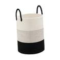 thumbnail image 2 of Cesta de lavandería tejida, cesta de ropa sucia, cesta de lavandería decorativa para organización del hogar, cesta de juguete, cesta de manta para Negro Gris35cm, 2 of 8