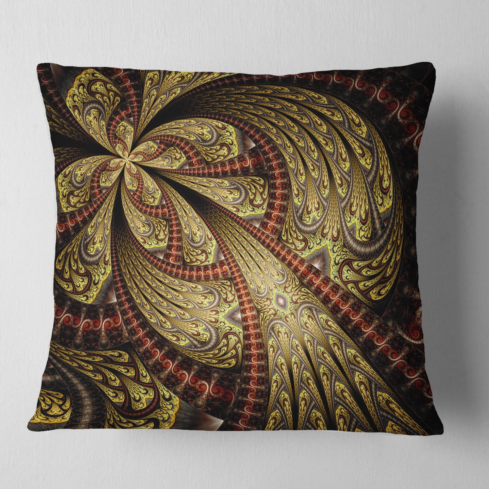 Designart 18" x 18" Contemporary, Modern Black Polyester Throw Pillow