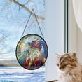 thumbnail image 3 of Personalized Eagle Stained Glass Suncatcher Artistic Window Hanging, Eagle 78” Hand-Painted Glass Panel Wall Home Decor, Eagle Garden Decor YME52t (Eagle 7), 3 of 3