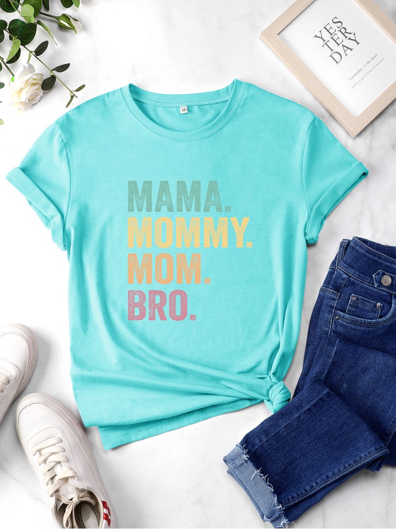 ZXSXSY Women's Graphic Tees Mother's Day Mama Letter Print Tops