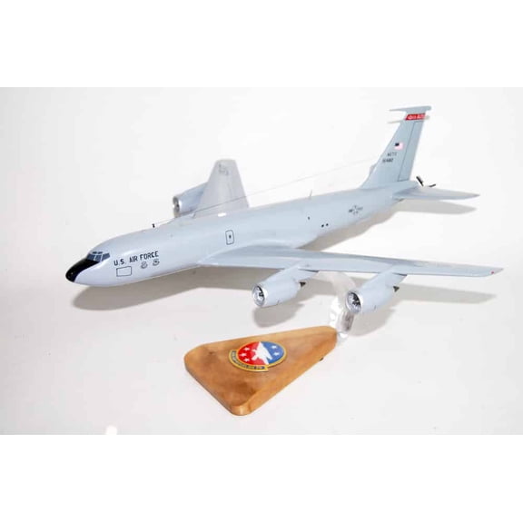 54th Air Refueling Squadron KC-135 Model, 1/90th Scale, Mahogany, Aerial Refueling
