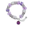 thumbnail image 2 of Delight Jewelry 12mm Crystal Rivoli - Purple Purple Butterfly Bead Charm Bracelet, 7"+1" Extender, 2 of 5