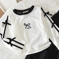 thumbnail image 5 of Lumosvexa Girls Fall Outfit Sets, Long Sleeve Sweatshirt and Jogger Cargo Pants Casual Comfort Active Clothes 2 Piece Black 4t, 5 of 6