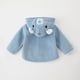 thumbnail image 4 of Abrigo De Invierno Para Niños Pequeños, Chaquetas Para Niños Y Niñas, Abrigo Cálido Para Bebés Recién Nacidos, Prendas De Vestir De Punto, Mono Con Capucha Azul Odeerbi LM103-361, 4 of 5