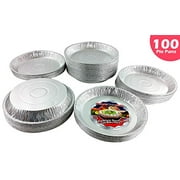 Pactogo 12" Aluminum Foil Pie Pan Extra-Deep Disposable Tin Plates (Pack of 100)