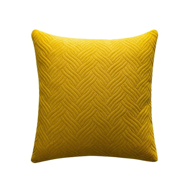yulier Boho Decorative Throw Pillow Covers 18x18 Inch for Living Room Couch Bed Sofa, Solid Color Square Cushion Case, Yellow
