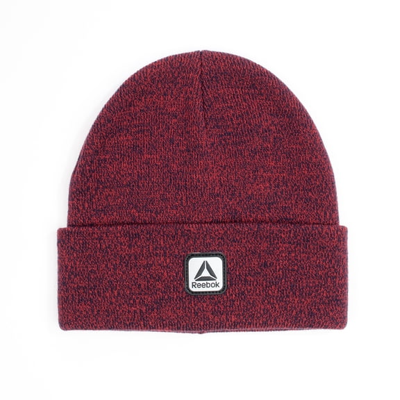 Marled 2-Tone Cuff Hat in Red and Navy - One Size Fits Most