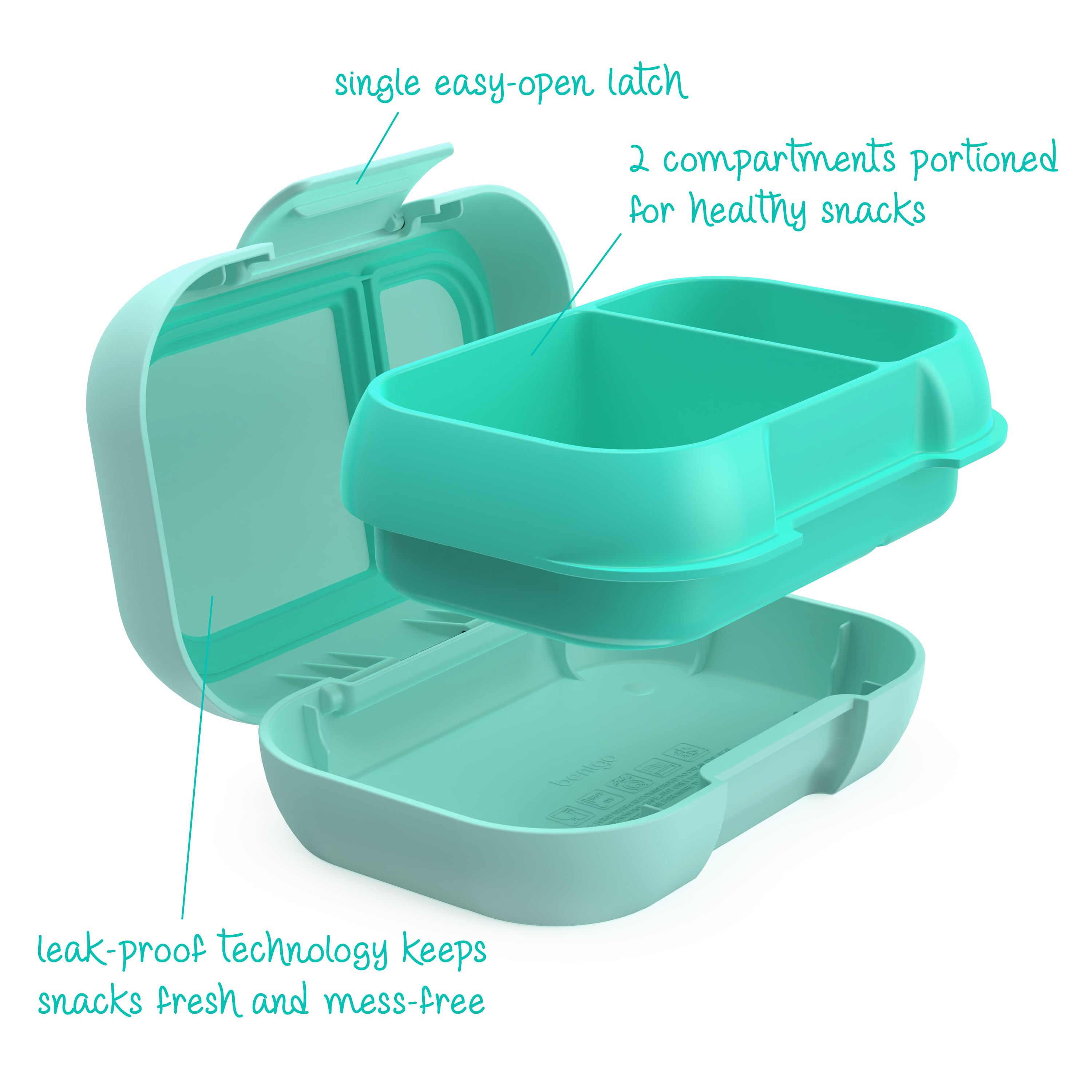Bentgo 20pc Prep 2 Compartment Snack Container Set ,Deep Teal