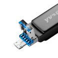 thumbnail image 3 of U disco Yvonne Y40D USB3.0 de alta velocidad giratorio 128GB USB tipo C Micro USB de tres puertos Unidad flash OTG para teléfono móvil / PC / computadora portátil Negro yvonne U disco, 3 of 7