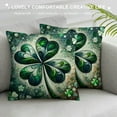 thumbnail image 3 of Orinice  St Patricks Day Lucky Clover Polka Dot Throw Pillow Cover,  Shamrock Cushion Case Decoration for Sofa Couch White, 3 of 5