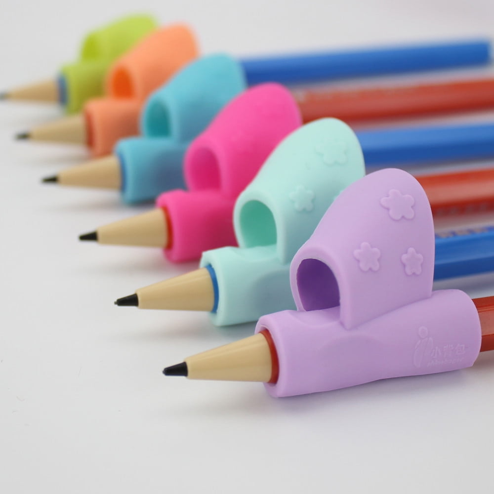 Lanbter 3pcs Children Two-finger Pencil Holder Pen Writing Aid Grip Posture Correction Tools Pen Refills
