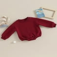 thumbnail image 3 of Combinaison pour Bébé Garçon Fille en Molleton, Chandail à Col Rond, Combinaison, Uni, Manches Longues, Chandail Bouffant, Cache-Couche, Tenue d'Automne Hiver, 3 of 9
